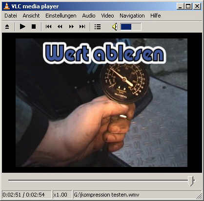 Videoanleitung Kompression testen